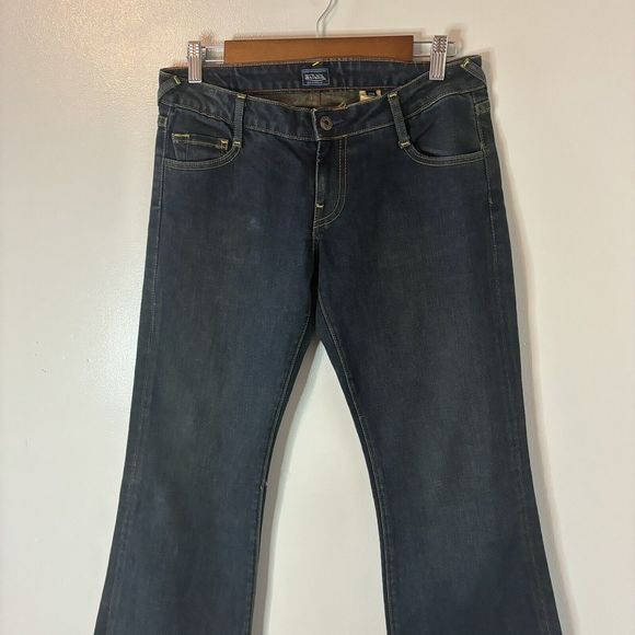 Von Dutch Women’s Wide Flare Jeans Dark Wash Low Rise Denim Pants Size 2… - Picture 2 of 7